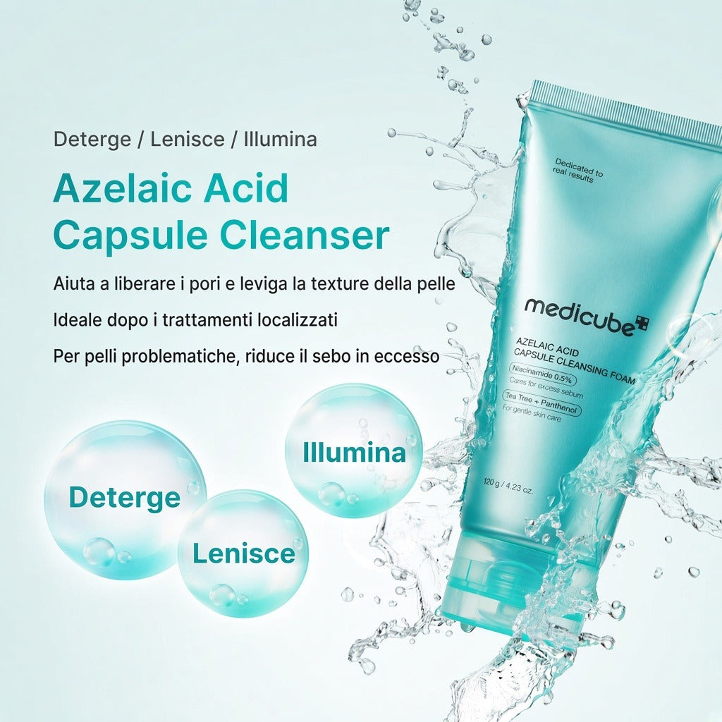 Schiuma detergente in capsule all'Acido Azelaico