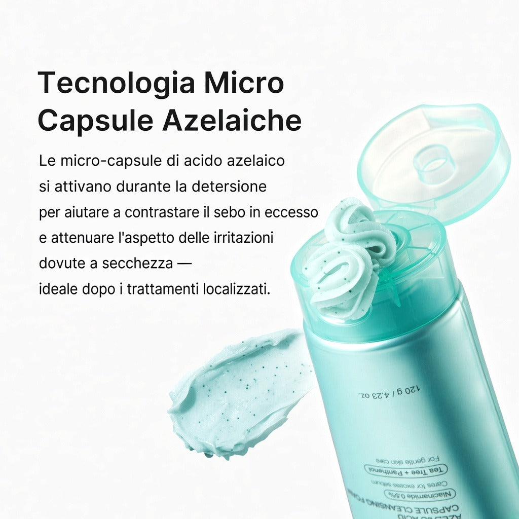 Schiuma detergente in capsule all'Acido Azelaico