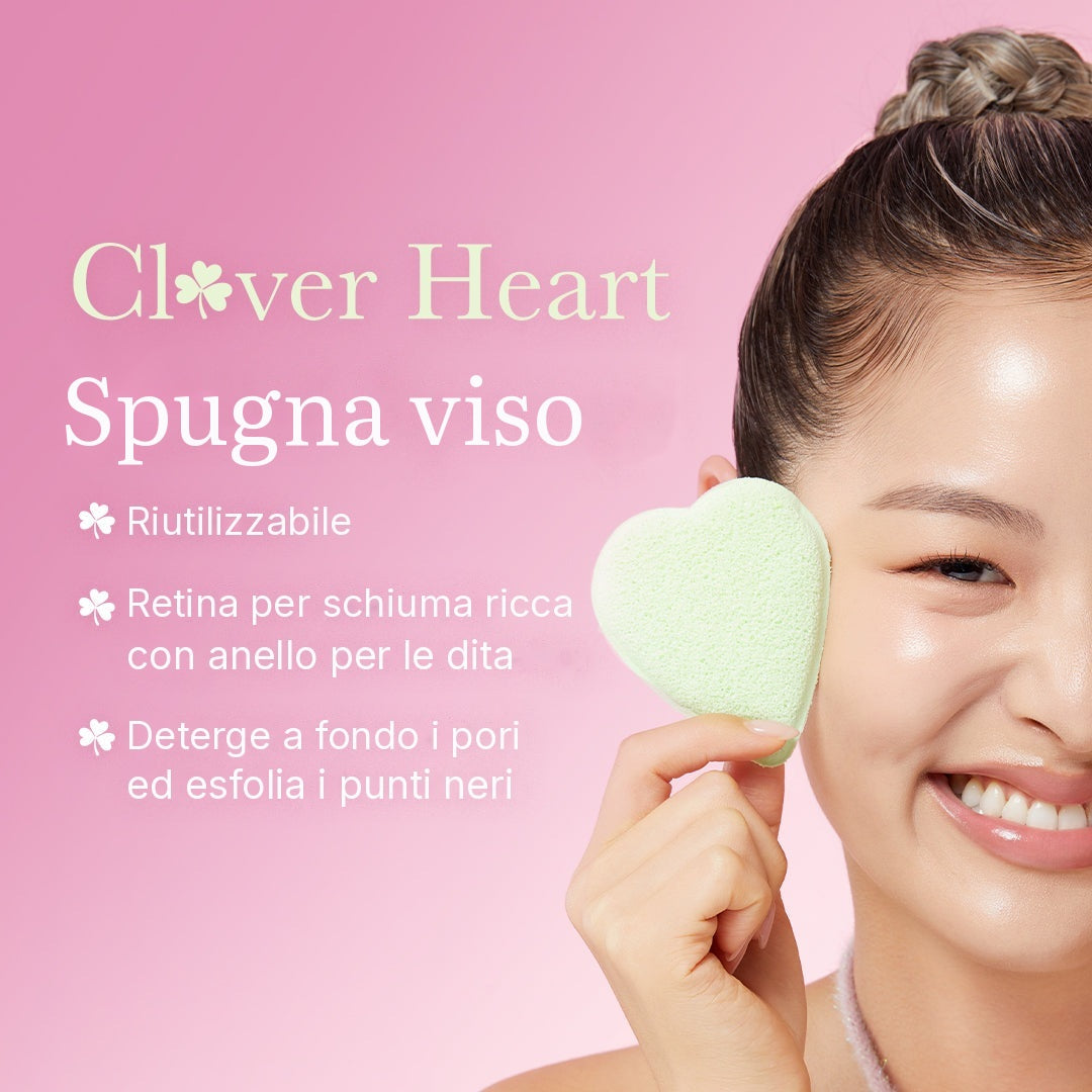Spugna viso a cuore di quadrifoglio