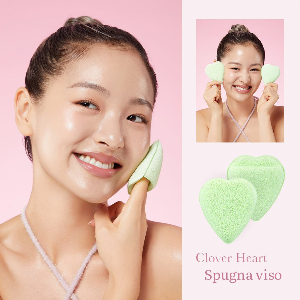 Spugna viso a cuore di quadrifoglio