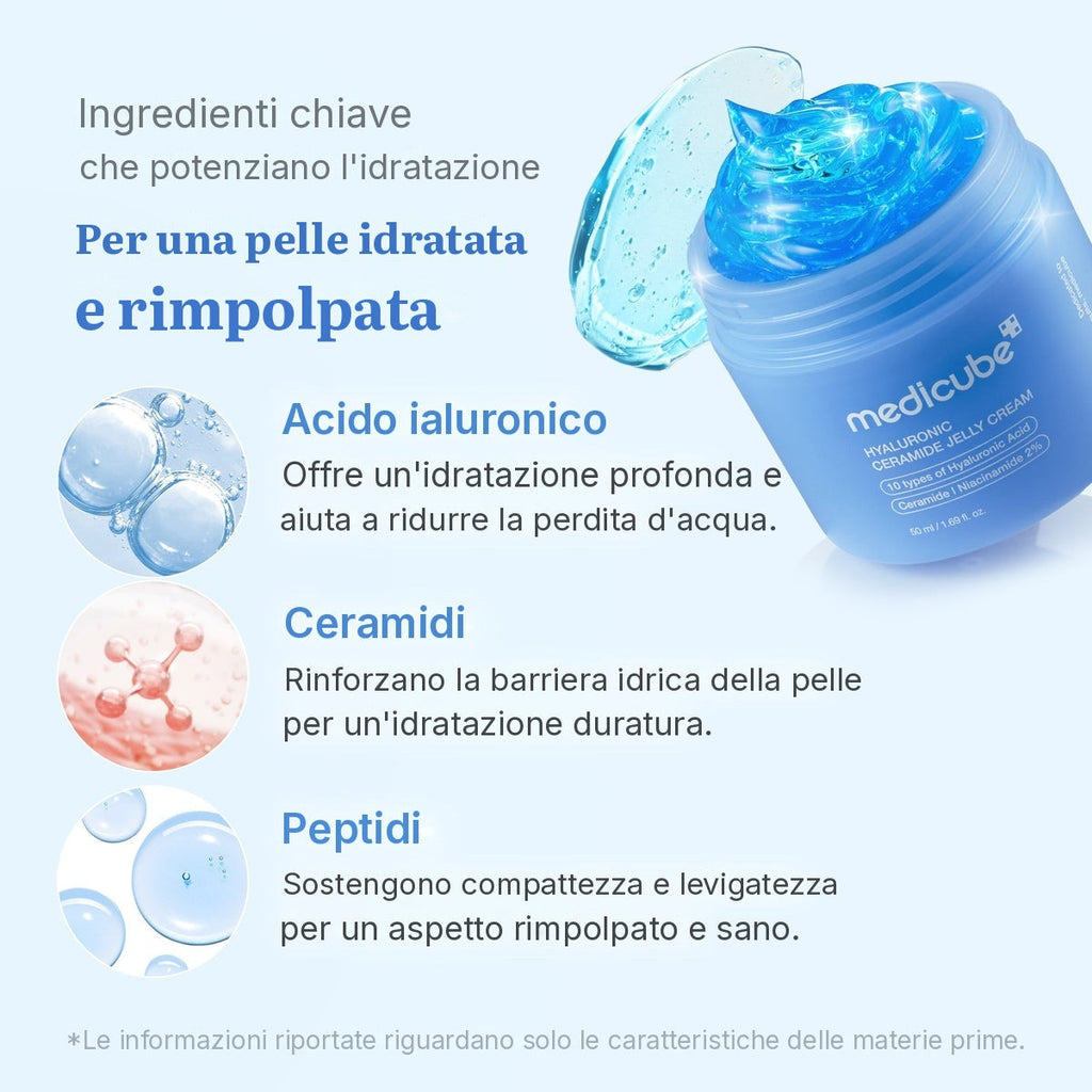 Crema gel idratante all'Acido Ialuronico e Ceramidi
