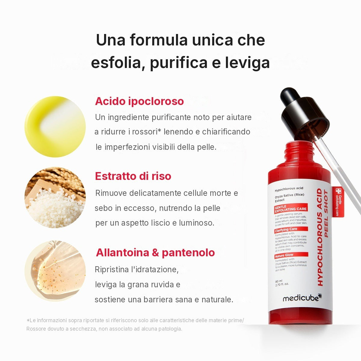 Peel Shot al Riso e Acido Ipocloroso