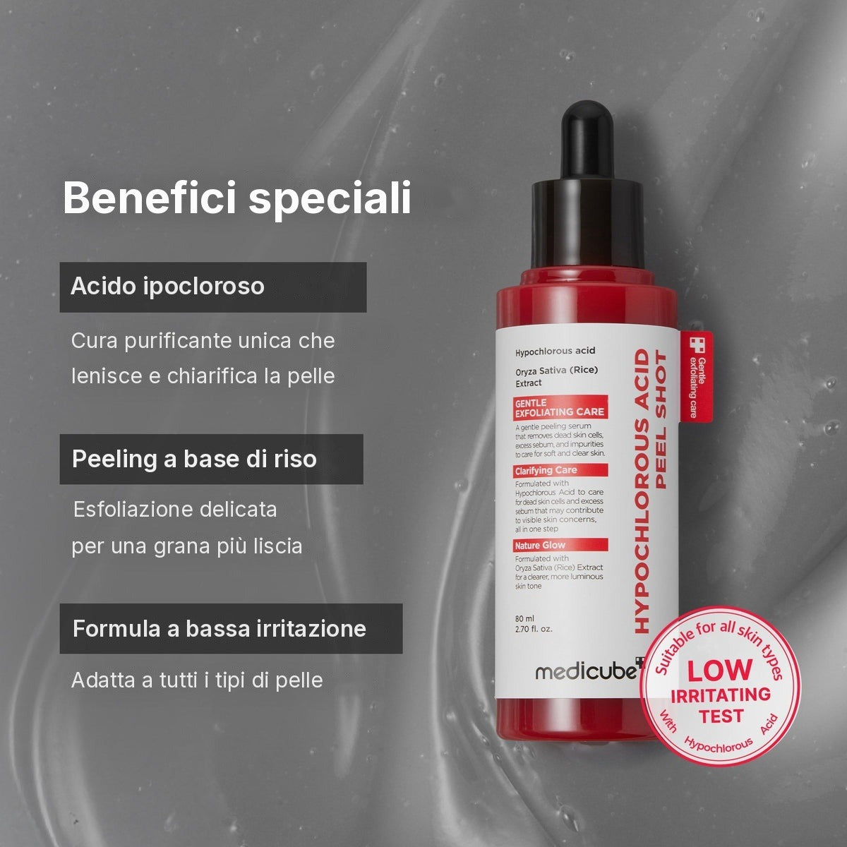 Peel Shot al Riso e Acido Ipocloroso