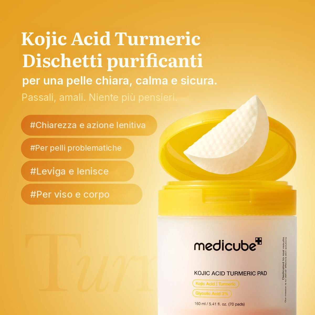 Dischetto tonico Acido Cogico e Curcuma