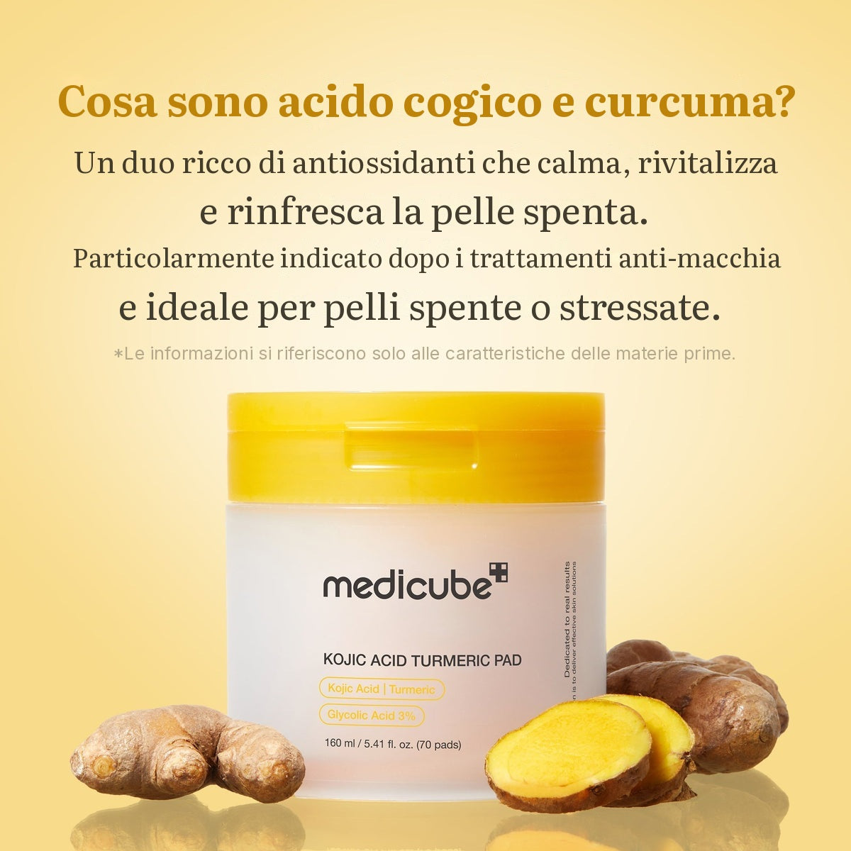 Dischetto tonico Acido Cogico e Curcuma