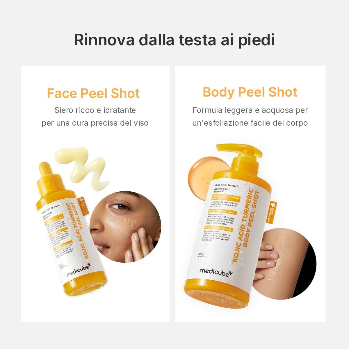 Body Peel Shot Acido Cogico e Curcuma