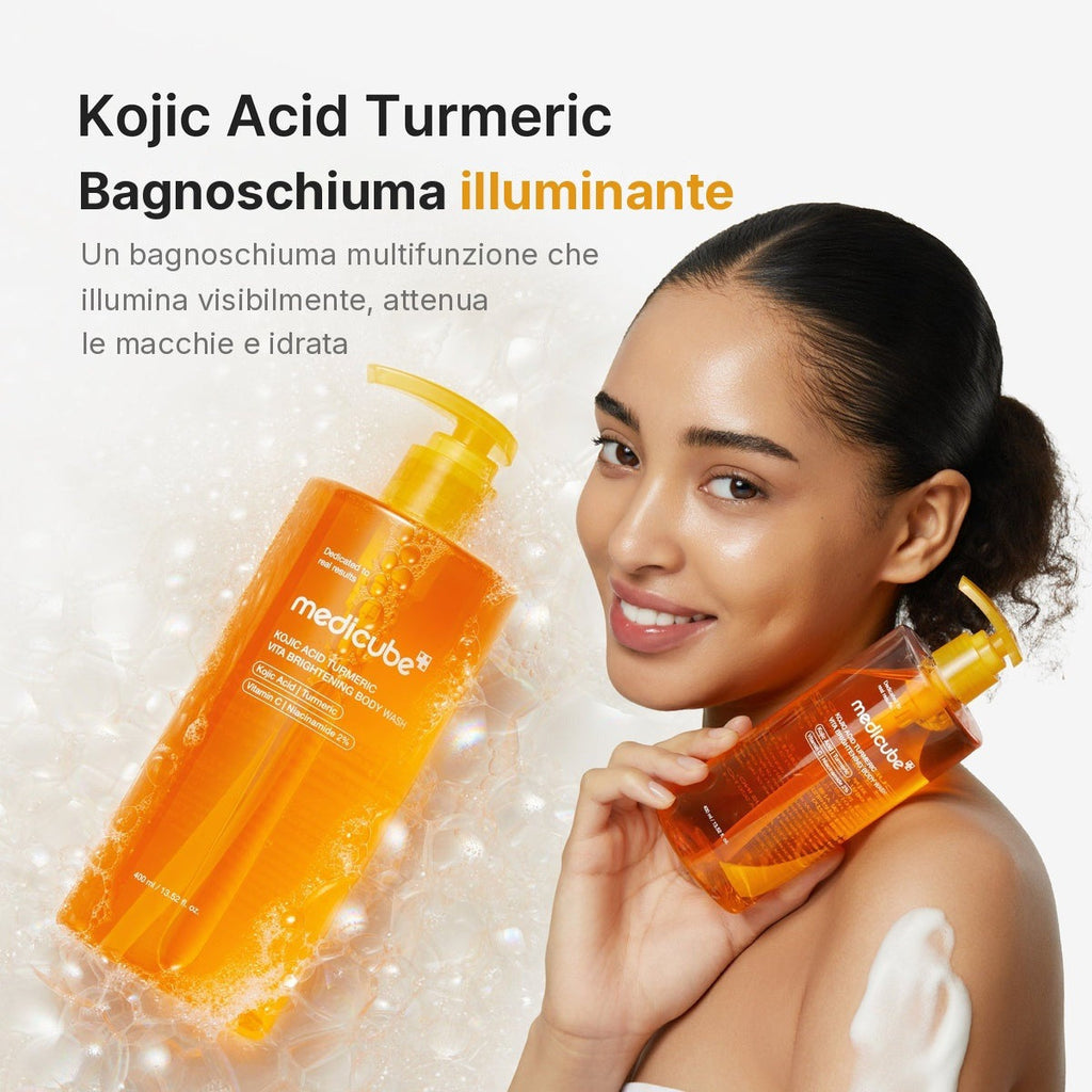 Bagnoschiuma illuminante Acido Cogico e Curcuma