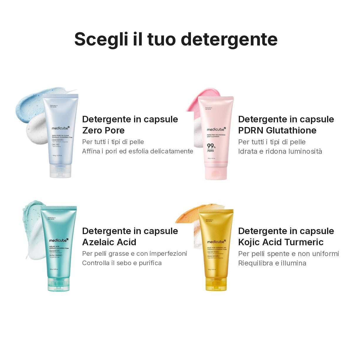 Schiuma detergente in capsule Vita Acido Cogico e Curcuma