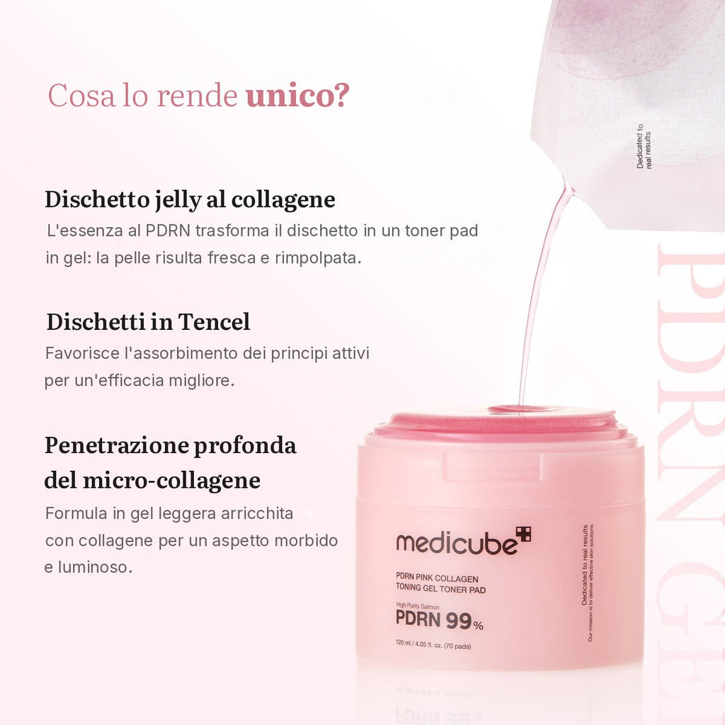 Dischetto tonico in gel PDRN Pink Collagen