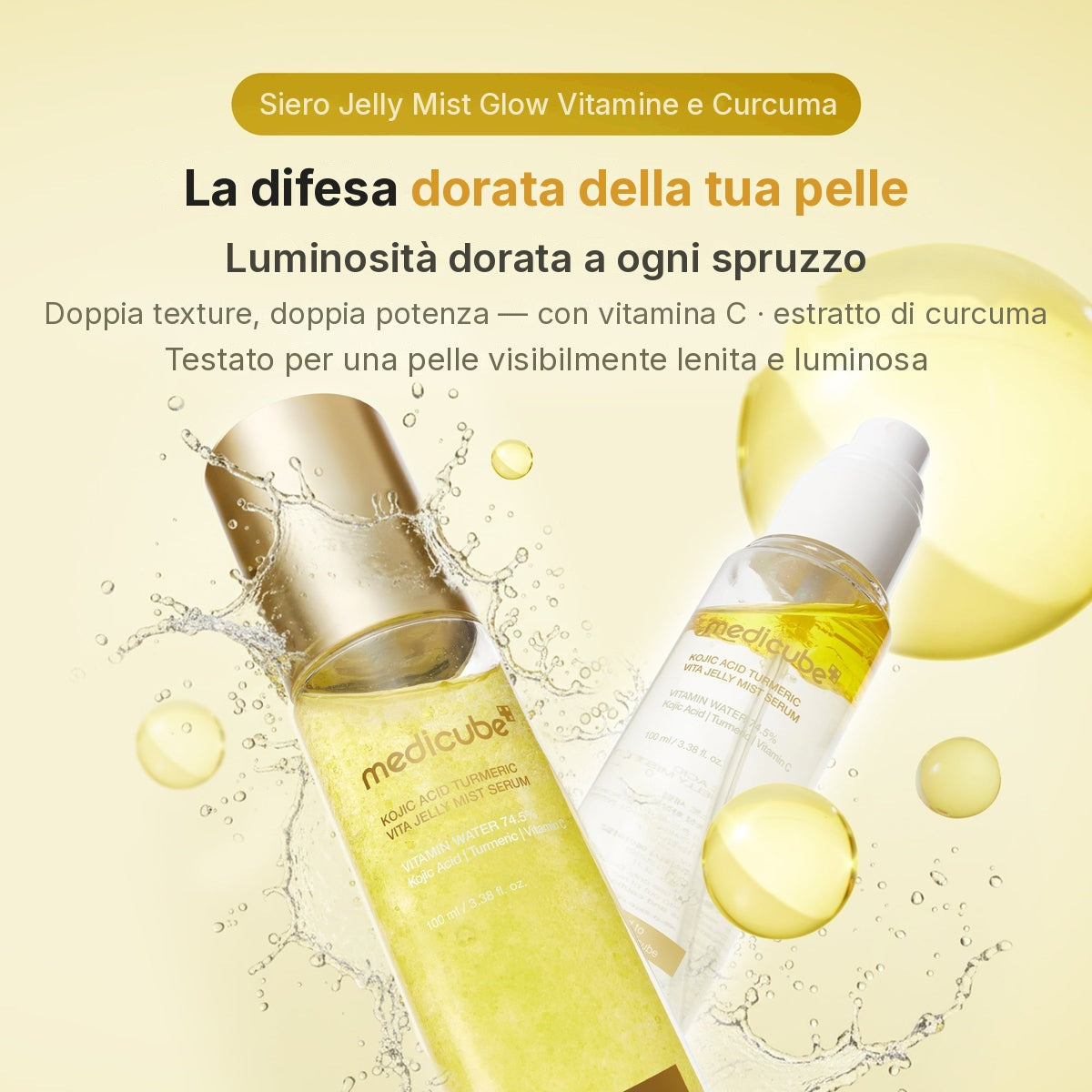 Siero spray Gold Jelly Vitamine Acido Cogico e Curcuma